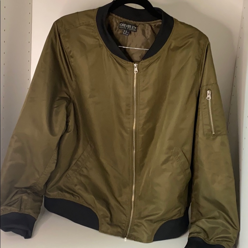 Navy green puffy jacket